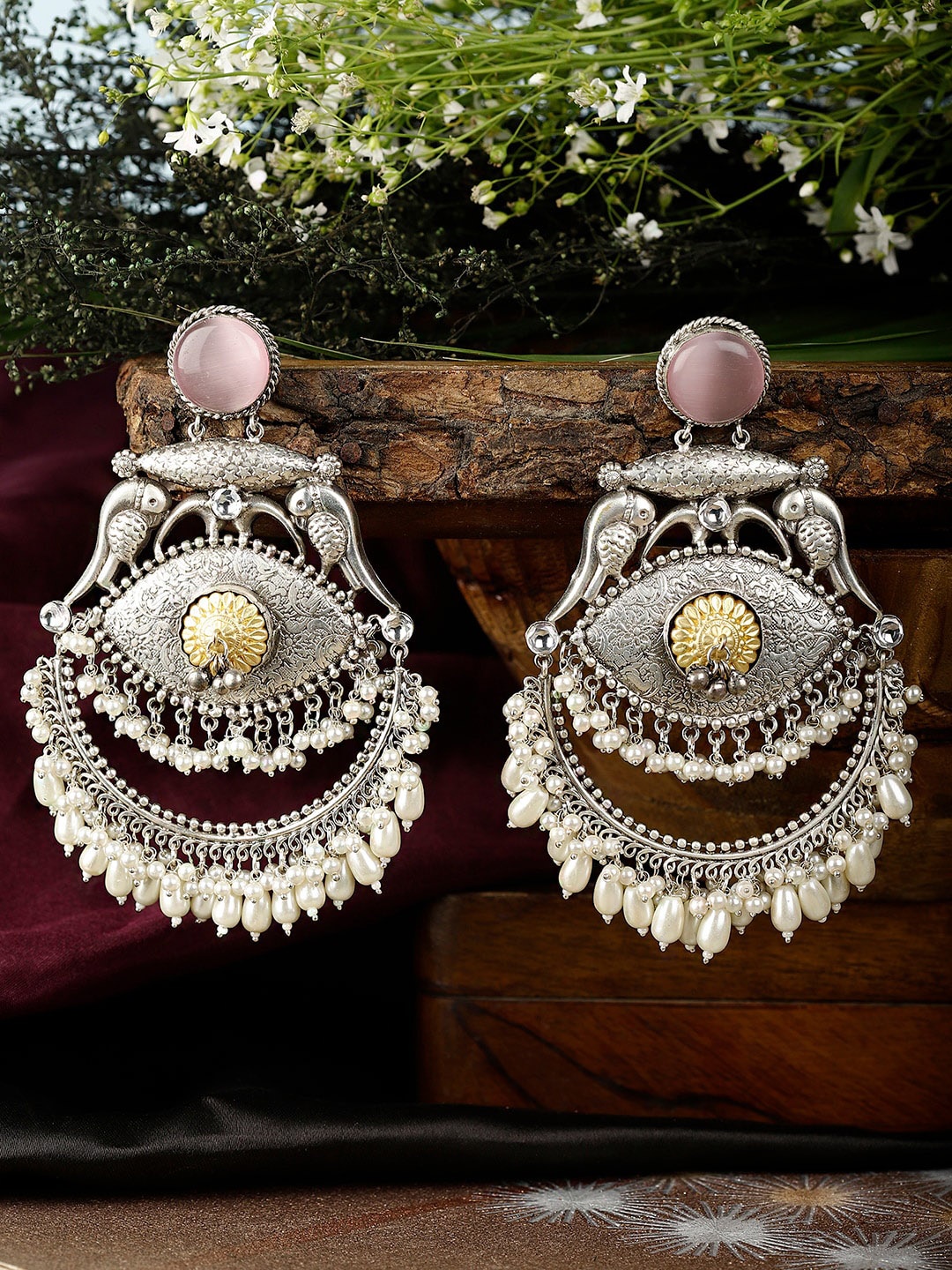 

XAGO Silver-Plated Classic Drop Earrings, Pink