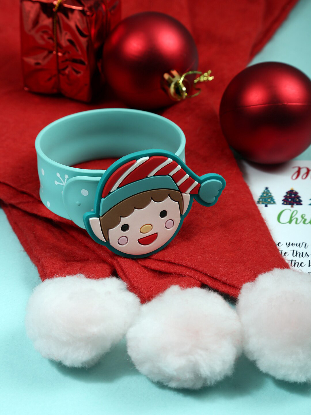 

EL REGALO Unisex Kids Set of 2 Blue & Red Wraparound Bracelet