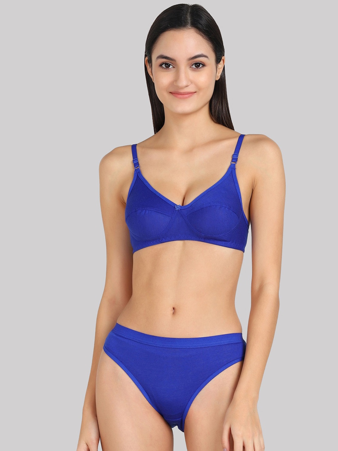 

AROUSY Cotton Lingerie Set, Blue