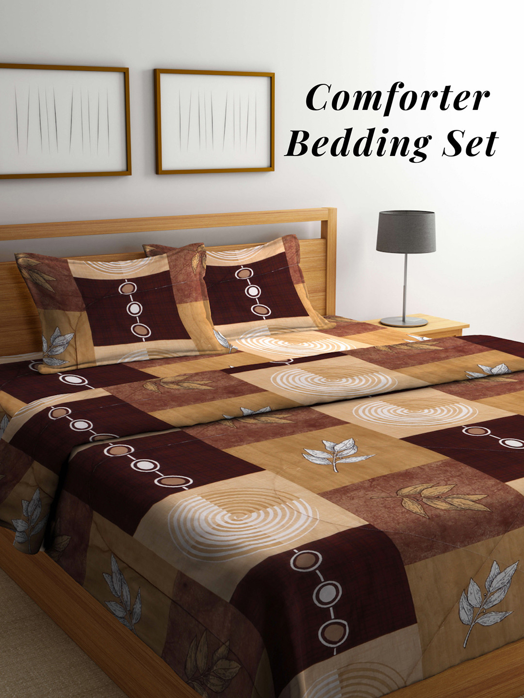 

Arrabi Brown & Beige Geometric Mild Winter 550 GSM Double Bed Comforter & 2 Pillow Covers