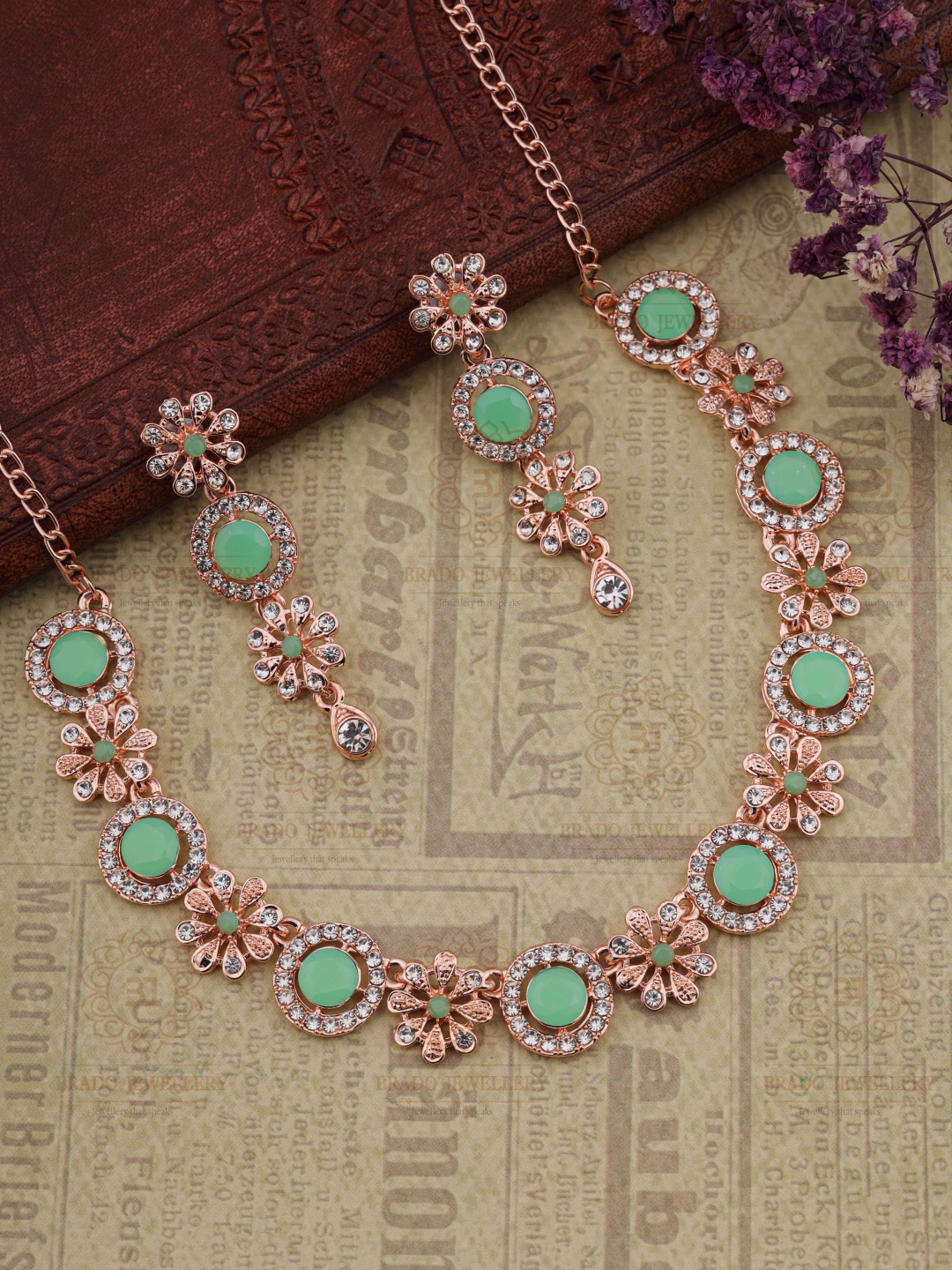 

Brado Jewellery AD-Studded Jewellery Set, Rose gold