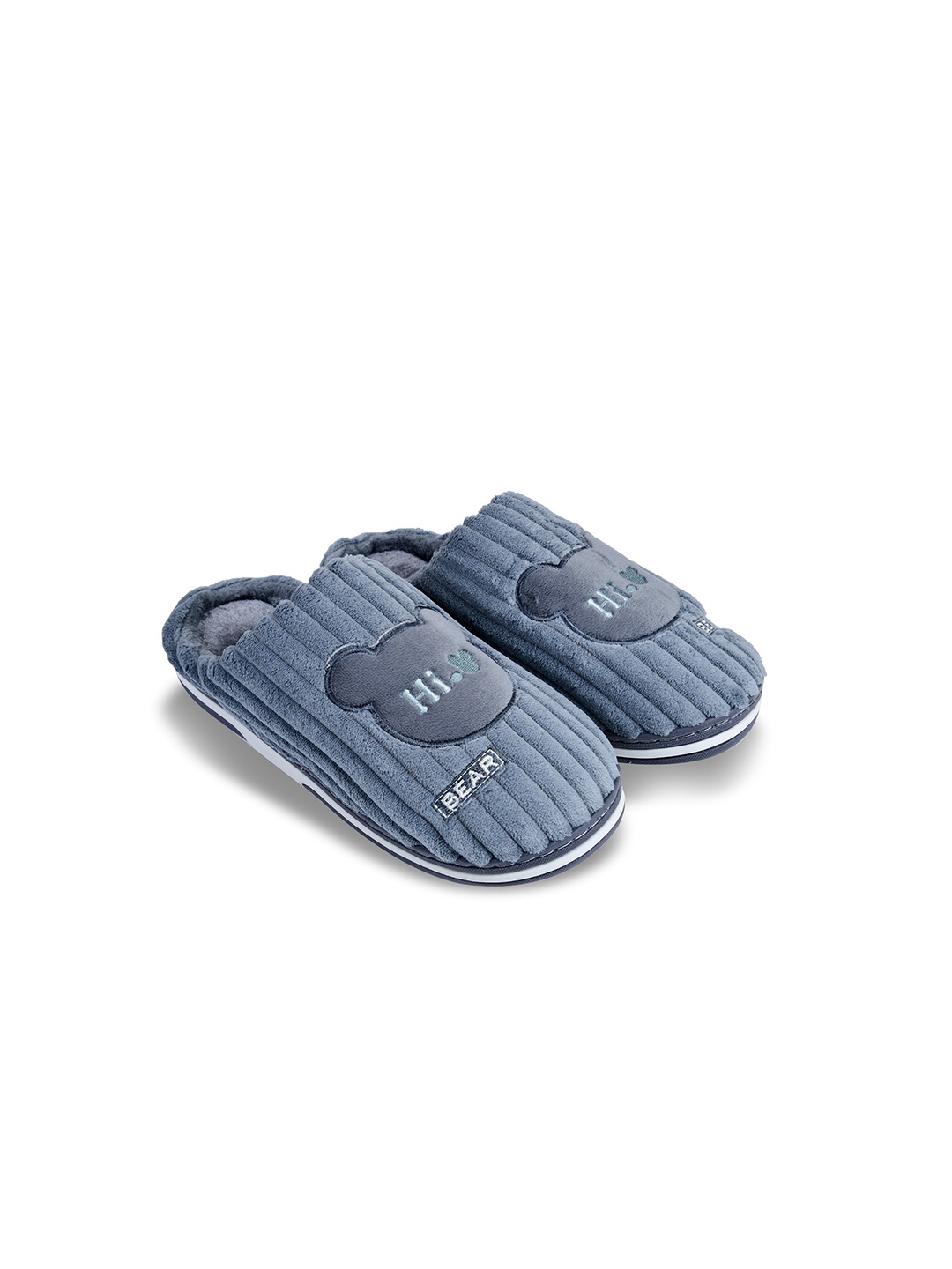 

CASSIEY Men Striped Room Slippers, Grey