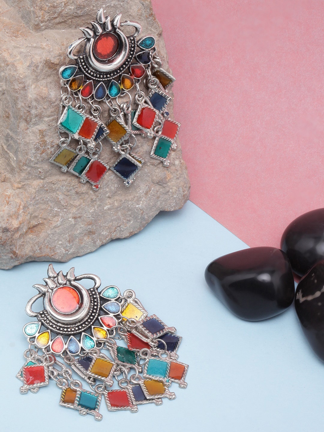 

DIVA WALK Silver Plated Contemporary Drop Earrings