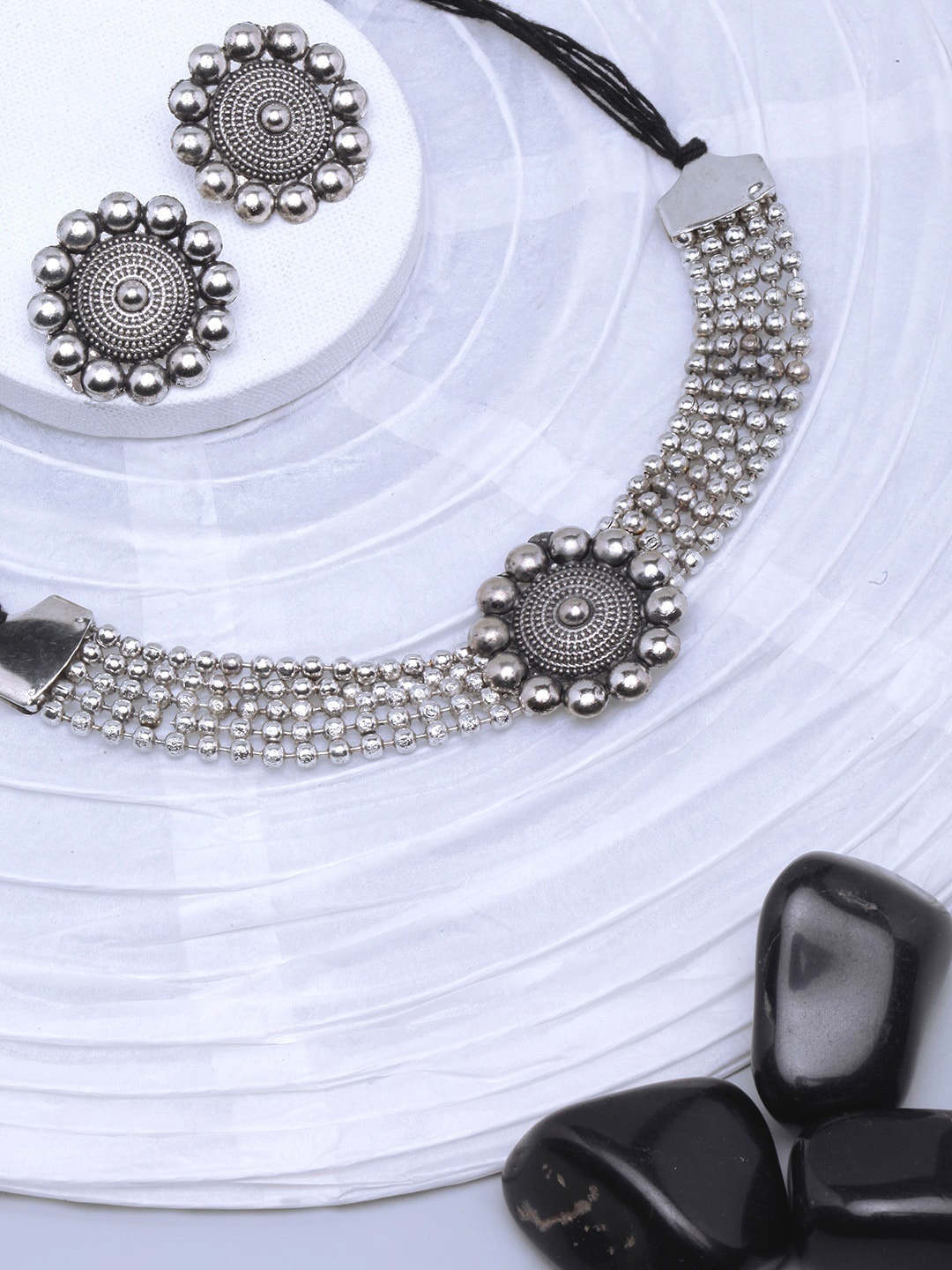 

DIVA WALK Silver-Plated Beaded Jewellery Set