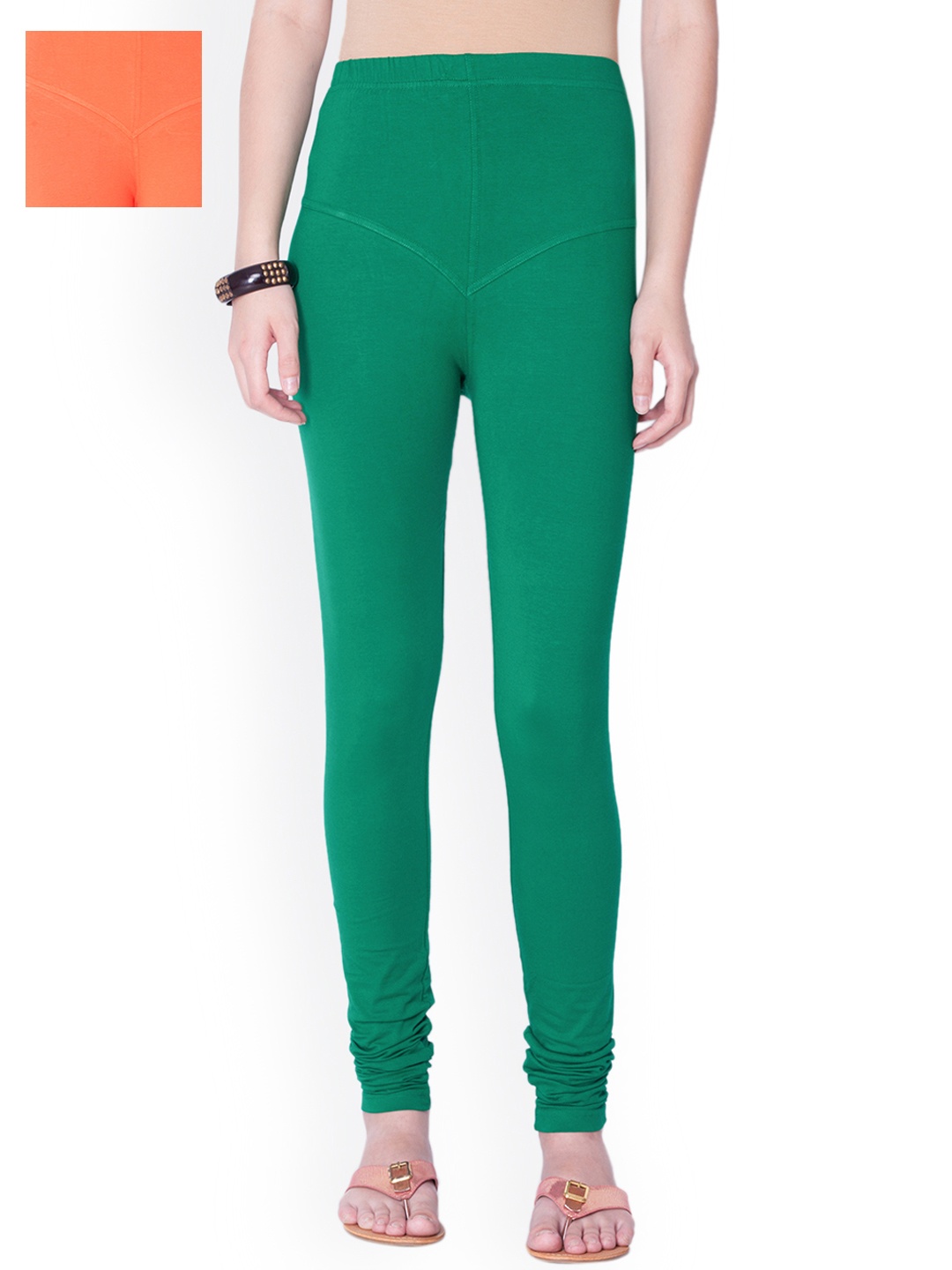 

Dollar Missy Pack of 2 Churidar-Length Leggings, Orange