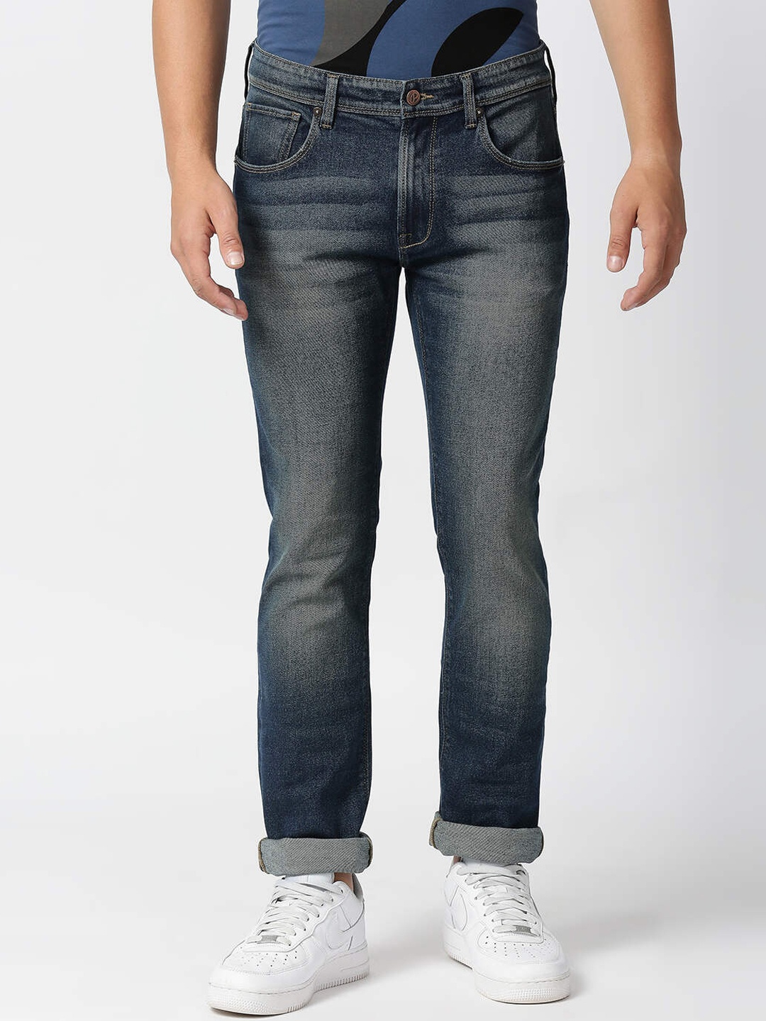 

Pepe Jeans Men Low-Rise Heavy Fade Cotton Stretchable Jeans, Blue