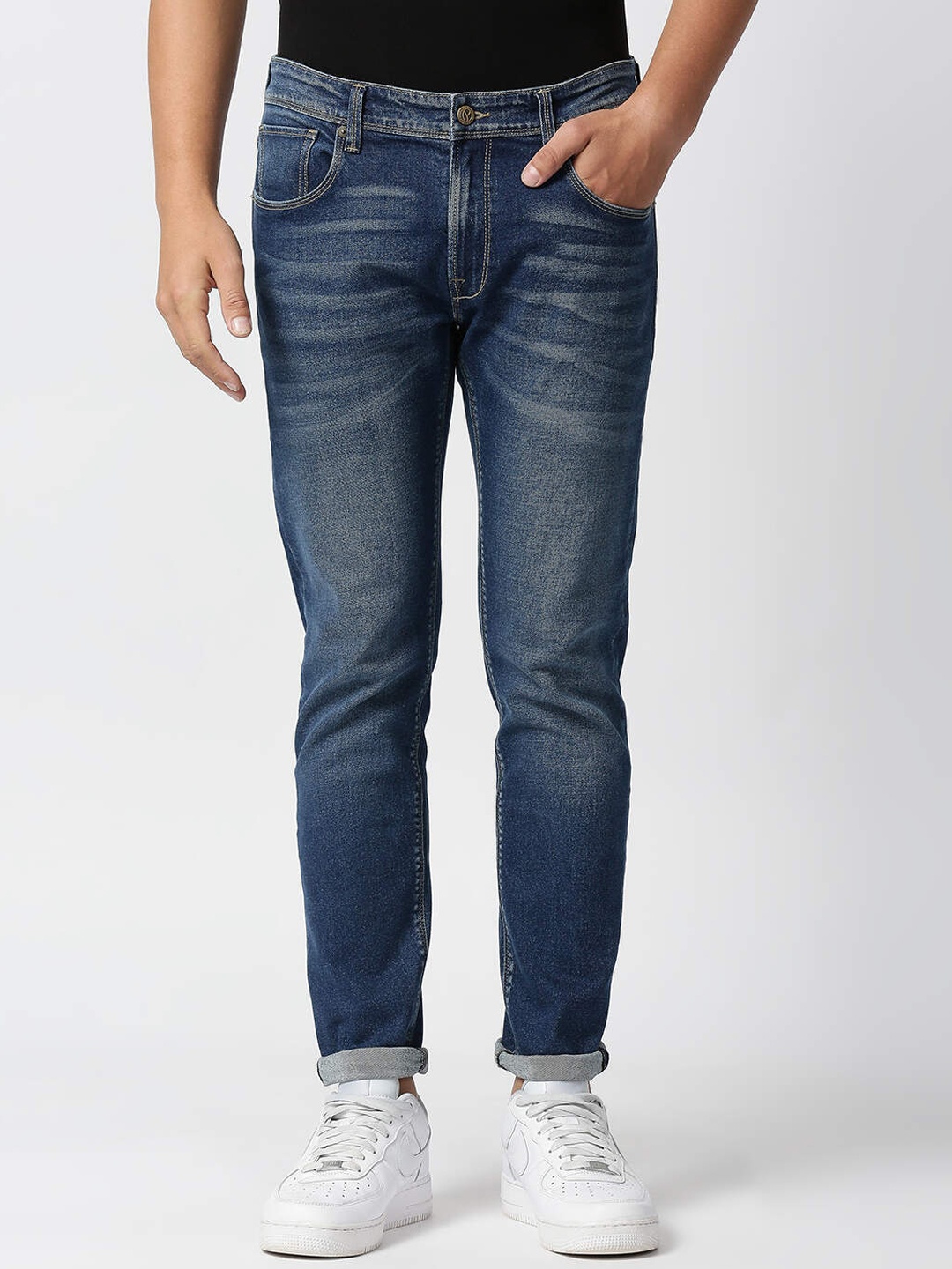

Pepe Jeans Men Low-Rise Heavy Fade Cotton Stretchable Jeans, Blue