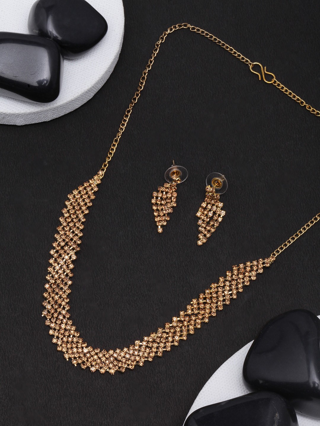 

DIVA WALK Gold-Plated CZ-Studded Jewellery Set