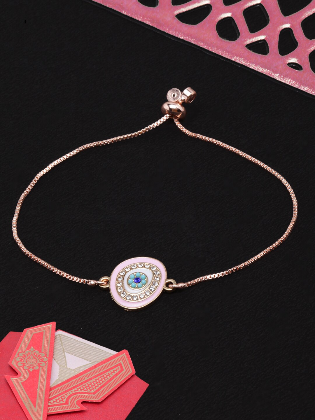 

DIVA WALK Women Brass Rose Gold-Plated Charm Bracelet