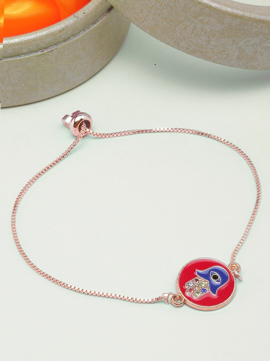 

DIVA WALK Women Brass Rose Gold-Plated Charm Bracelet