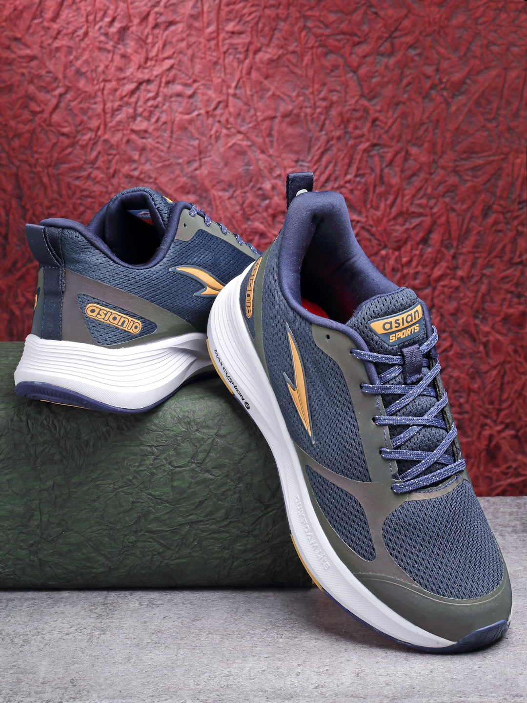 

ASIAN Men Mesh Running Non-Marking Shoes, Navy blue