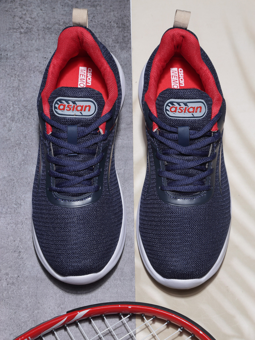 

ASIAN Men Mesh Running Non-Marking Shoes, Navy blue