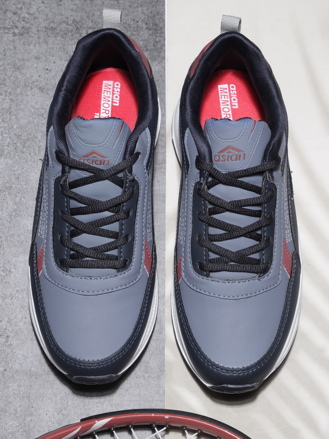 

ASIAN Men Mesh Running Non-Marking Shoes, Navy blue