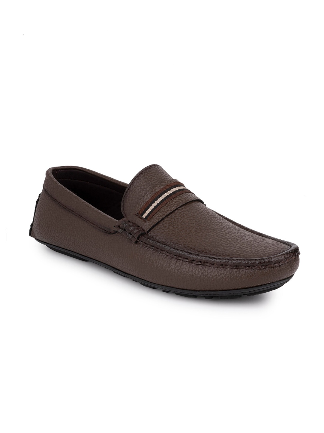 

birgos Men Textured Driving Shoes, Brown