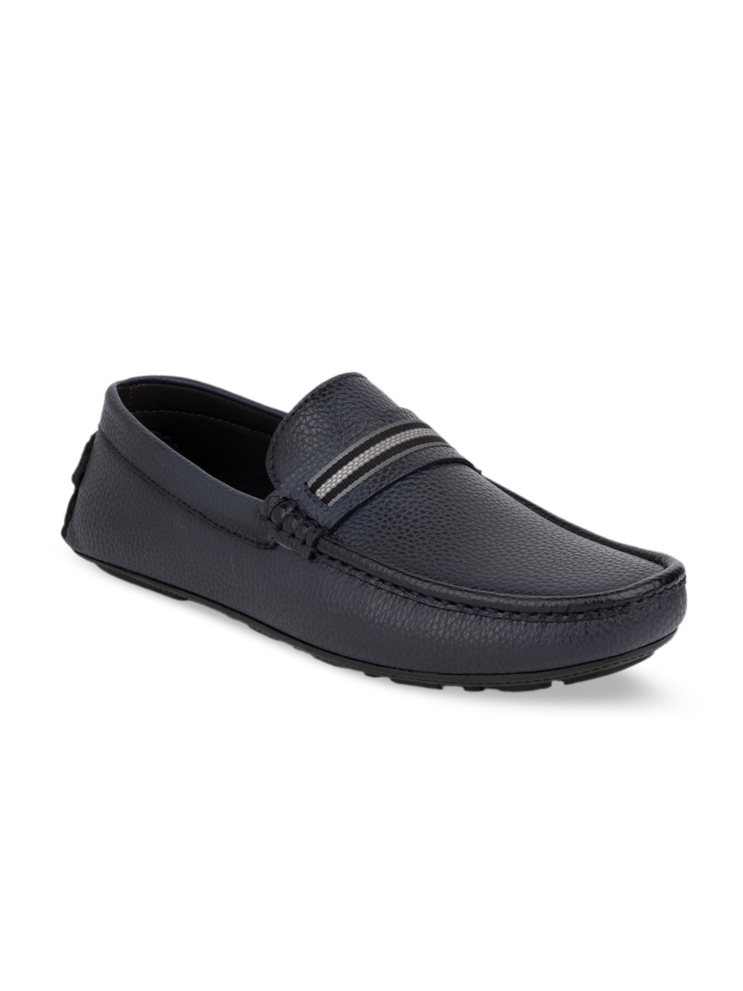 

birgos Men Textured Driving Shoes, Navy blue