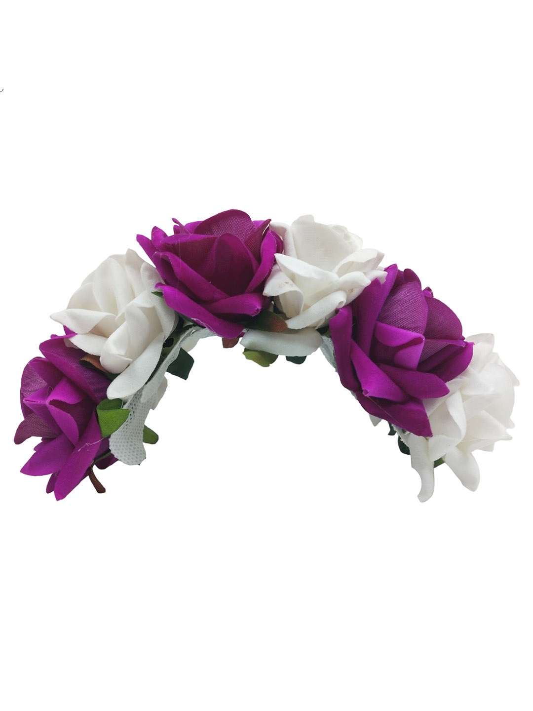 

LYF5STAR Women Floral Fabric and Metal Tiara, White