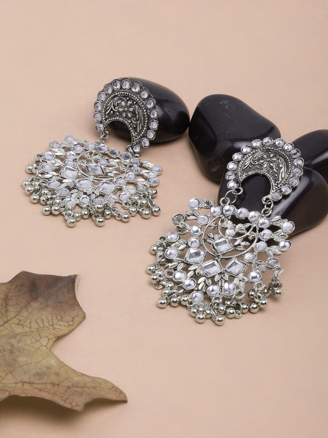 

Sangria Silver-Plated Contemporary Drop Earrings