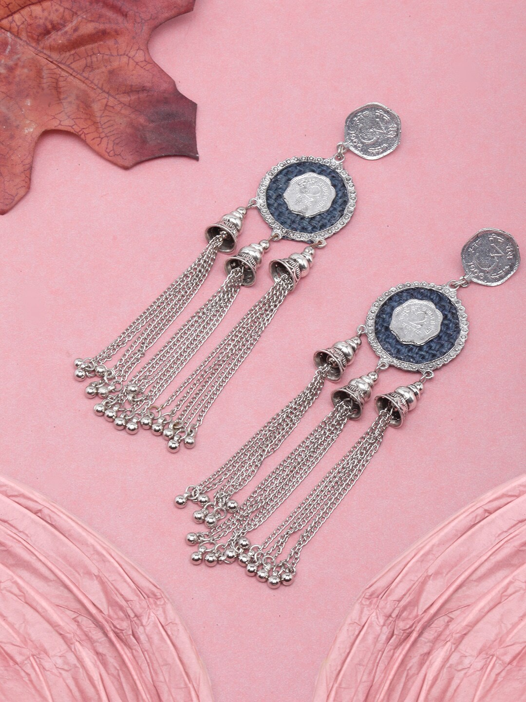 

Sangria Silver-Plated Circular Drop Earrings