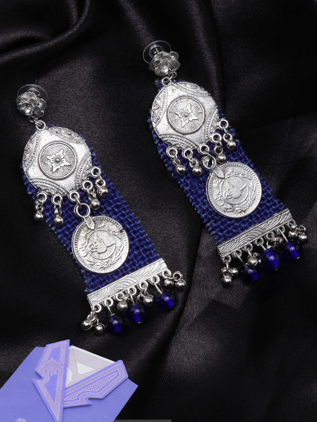 

Sangria Silver-Plated Contemporary Drop Earrings