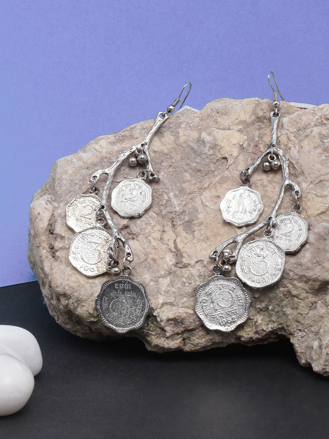 

Sangria Silver-Plated Contemporary Drop Earrings