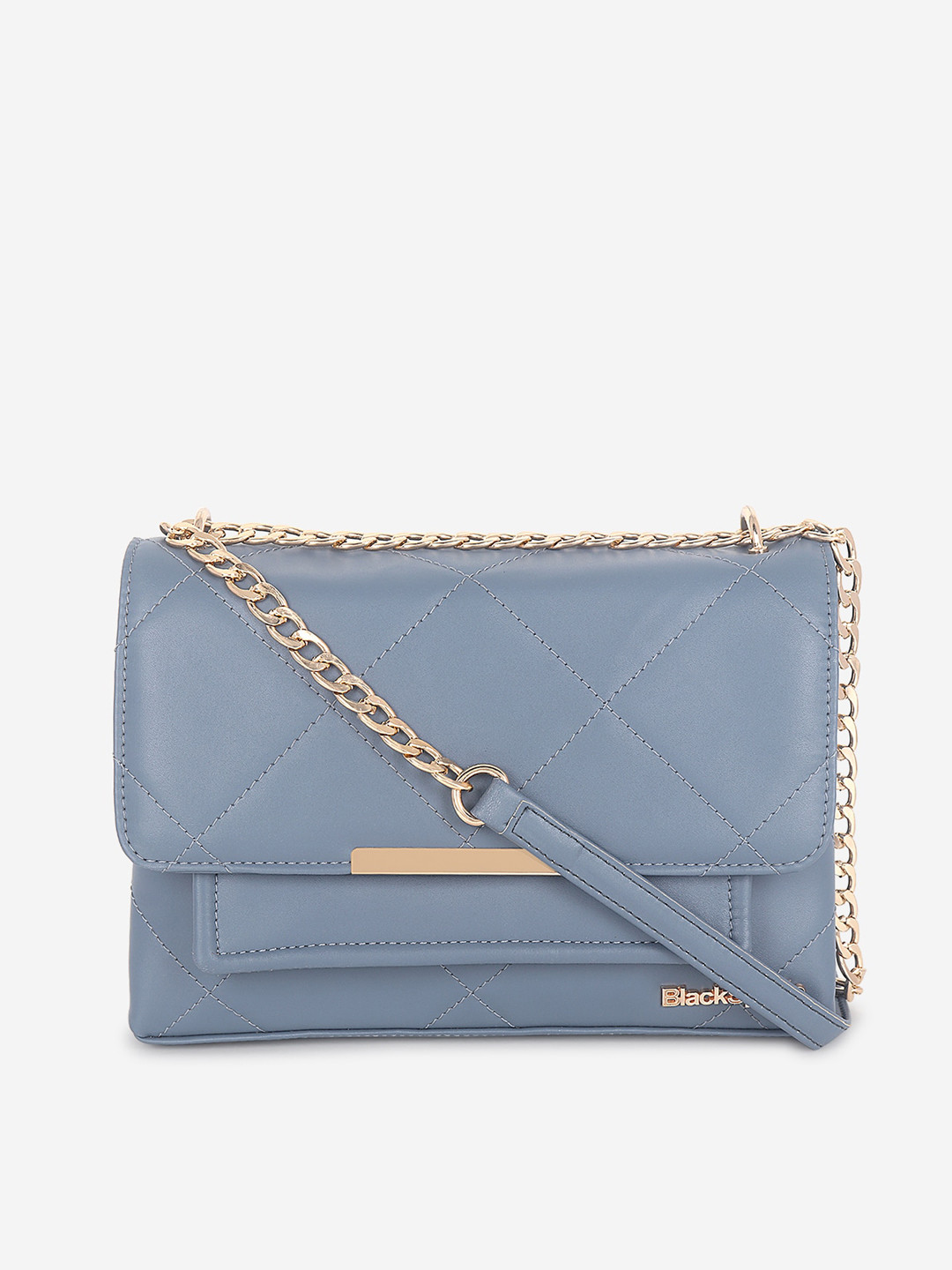 

Black Spade Textured PU Structured Sling Bag with Quilted, Blue