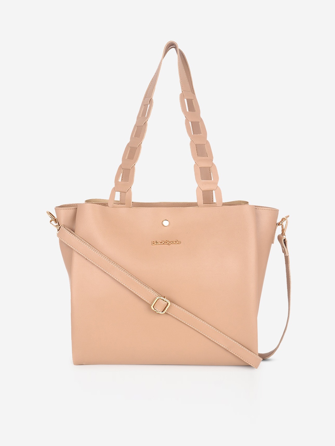 

Black Spade PU Structured Handheld Bag, Beige