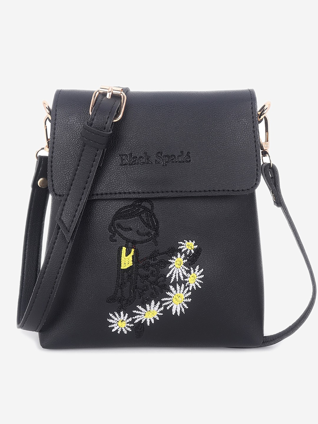 

Black Spade Black PU Structured Sling Bag