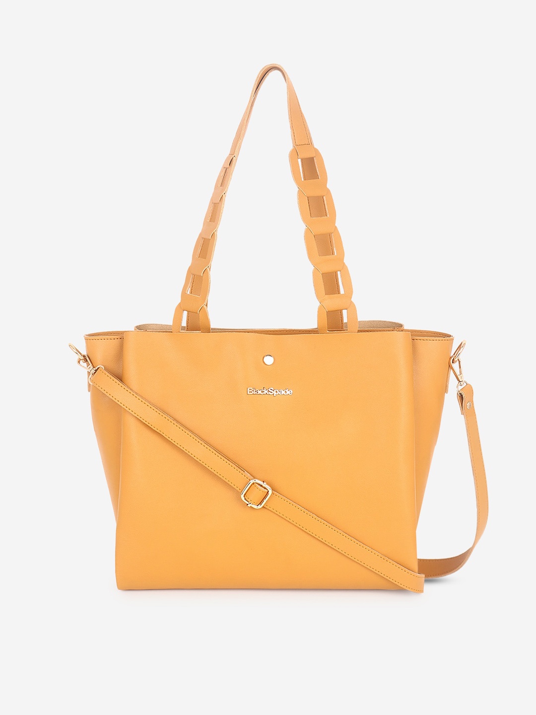 

Black Spade PU Structured Handheld Bag, Yellow