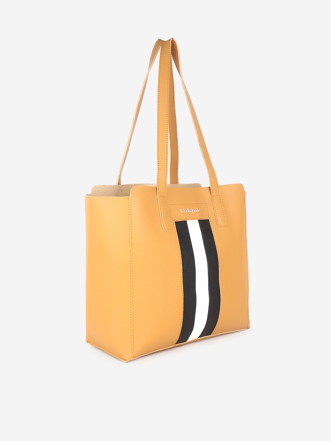 

Black Spade Colourblocked PU Shopper Handheld Bag, Yellow