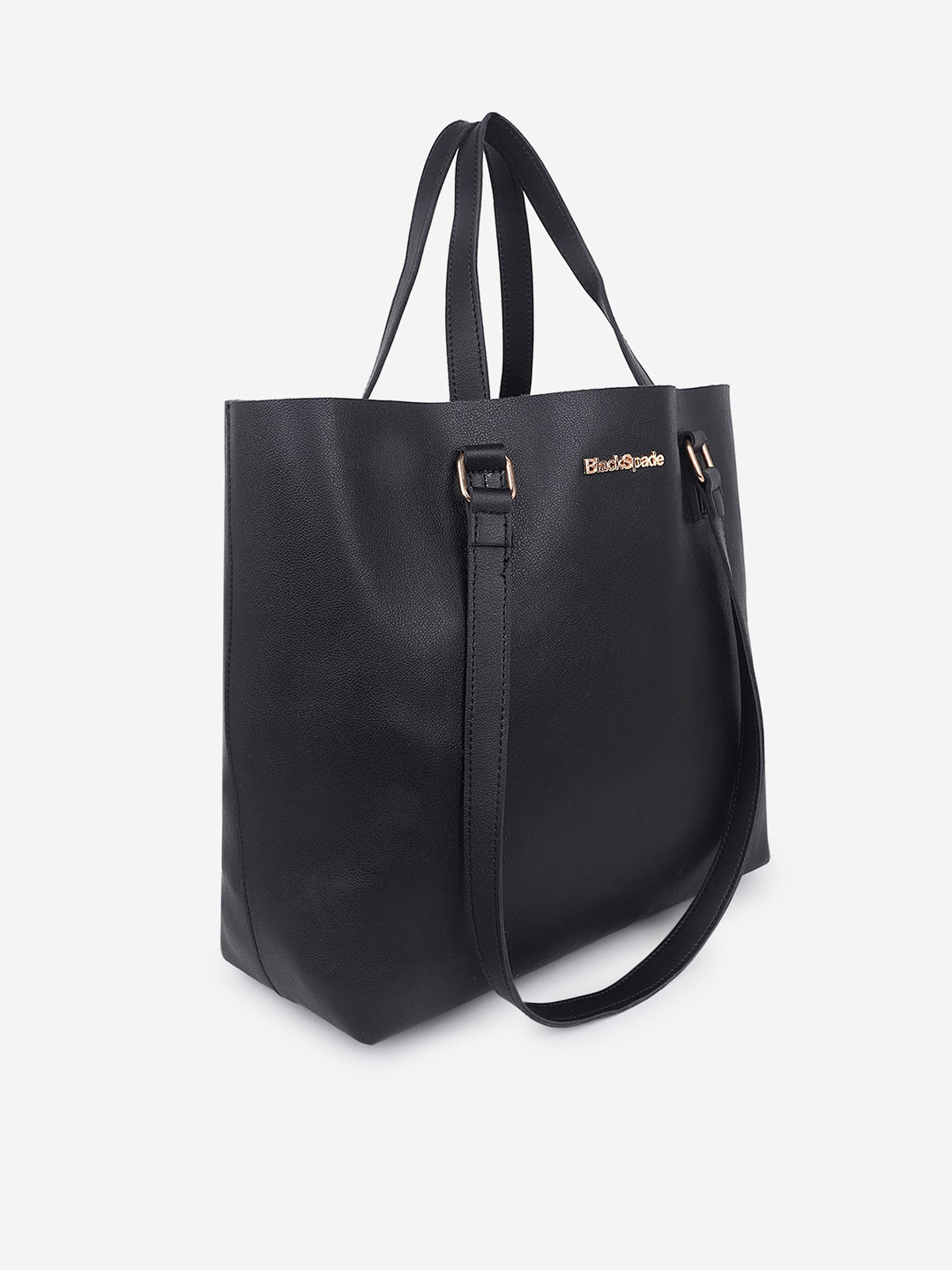 

Black Spade PU Structured Tote Bag
