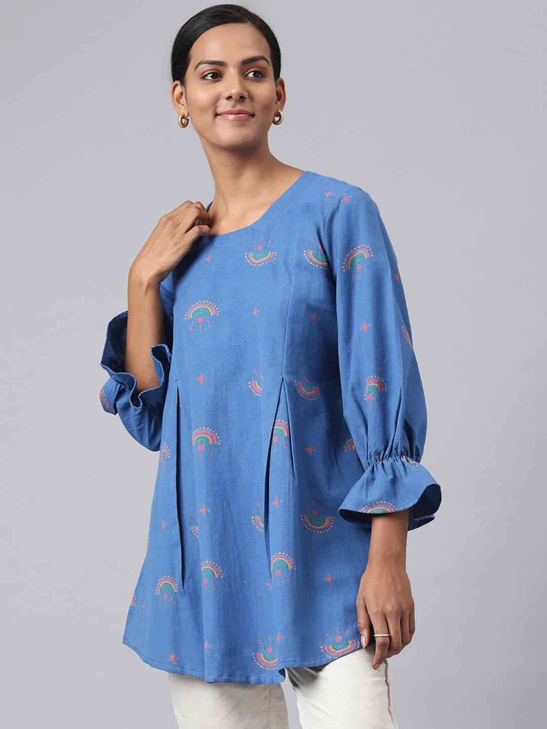 

Fabindia Printed Placement Print Tunic, Blue