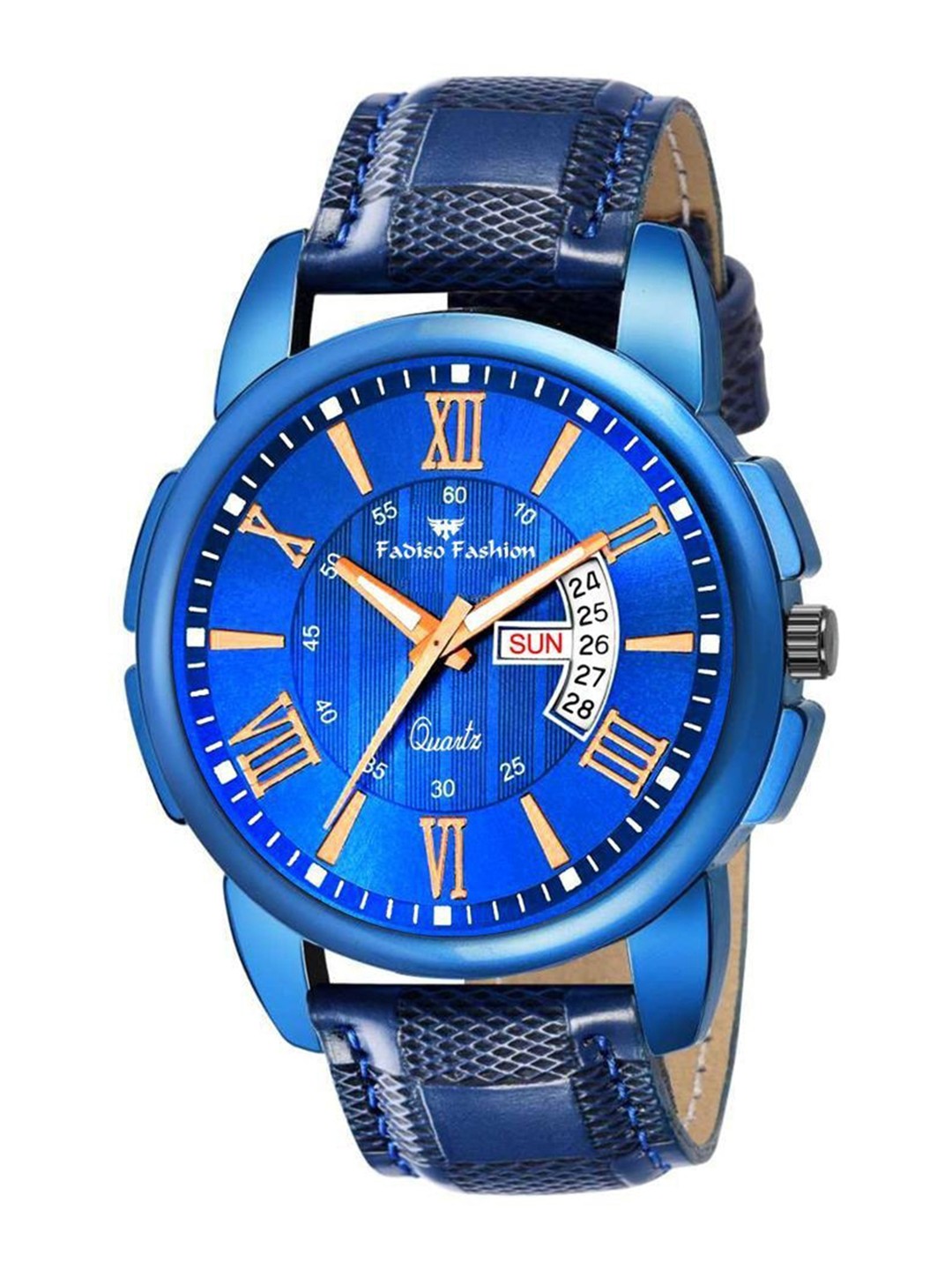 

Fadiso Fashion Men Brass Dial & Bracelet Style Straps Analogue Watch FF-3031, Blue