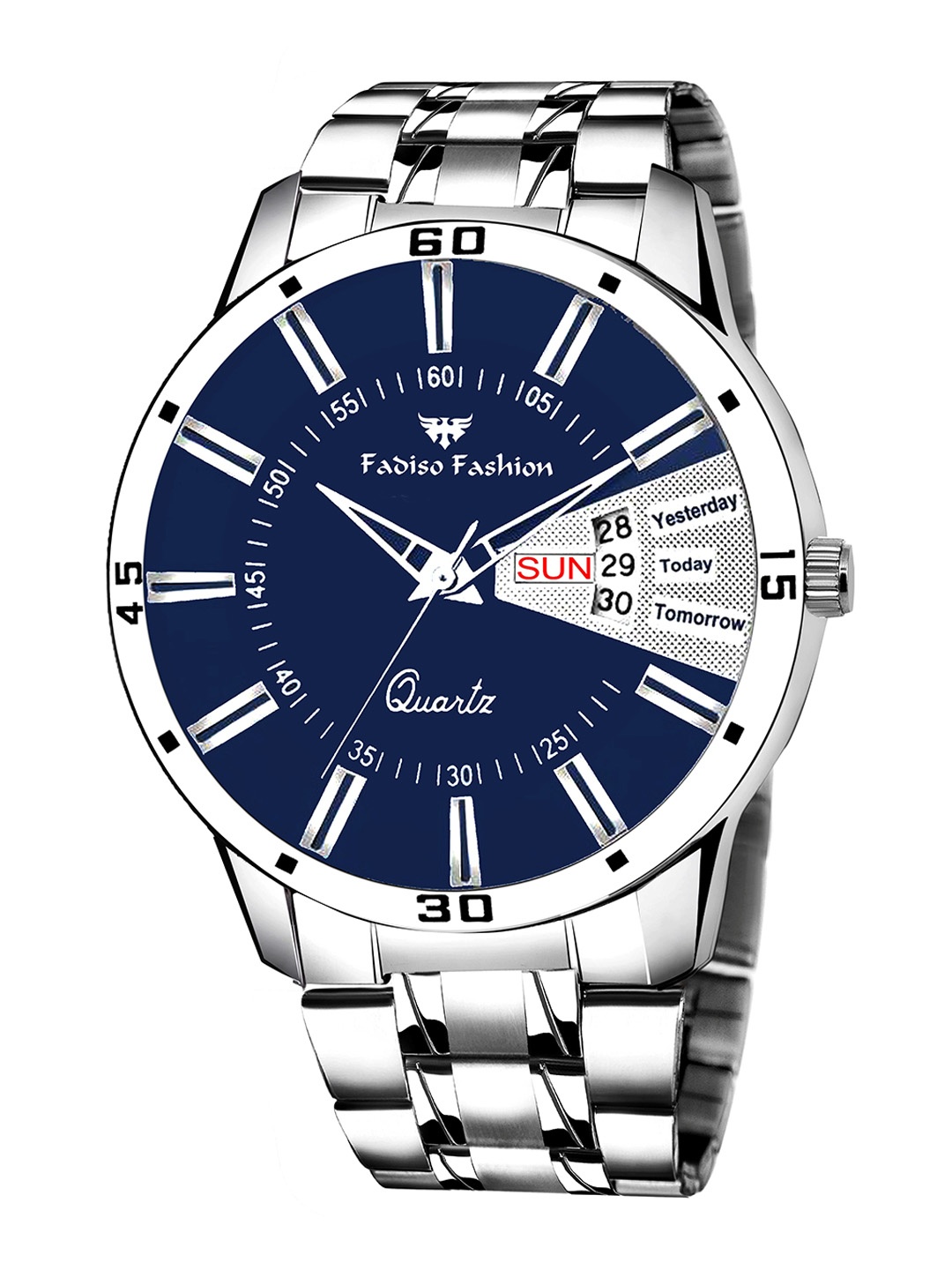 

Fadiso Fashion Men Brass Dial & Stainless Steel Analogue Watch 1157, Blue