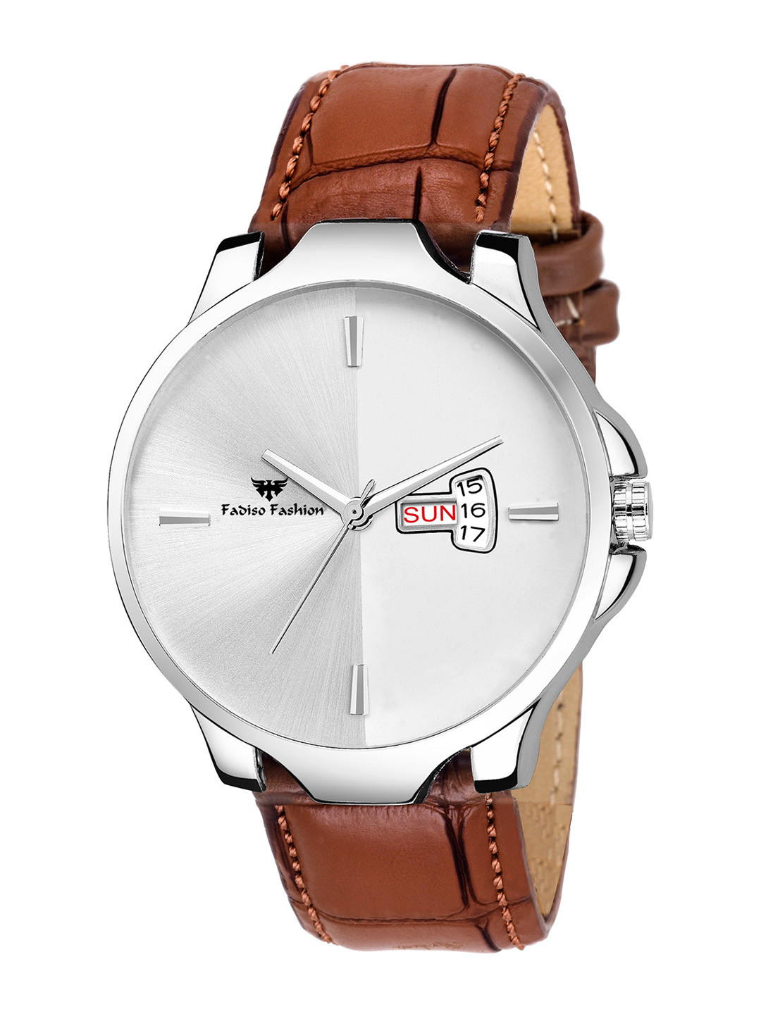 

Fadiso Fashion Men Brass Dial & Leather Straps Analogue Watch- FF-2033, Brown