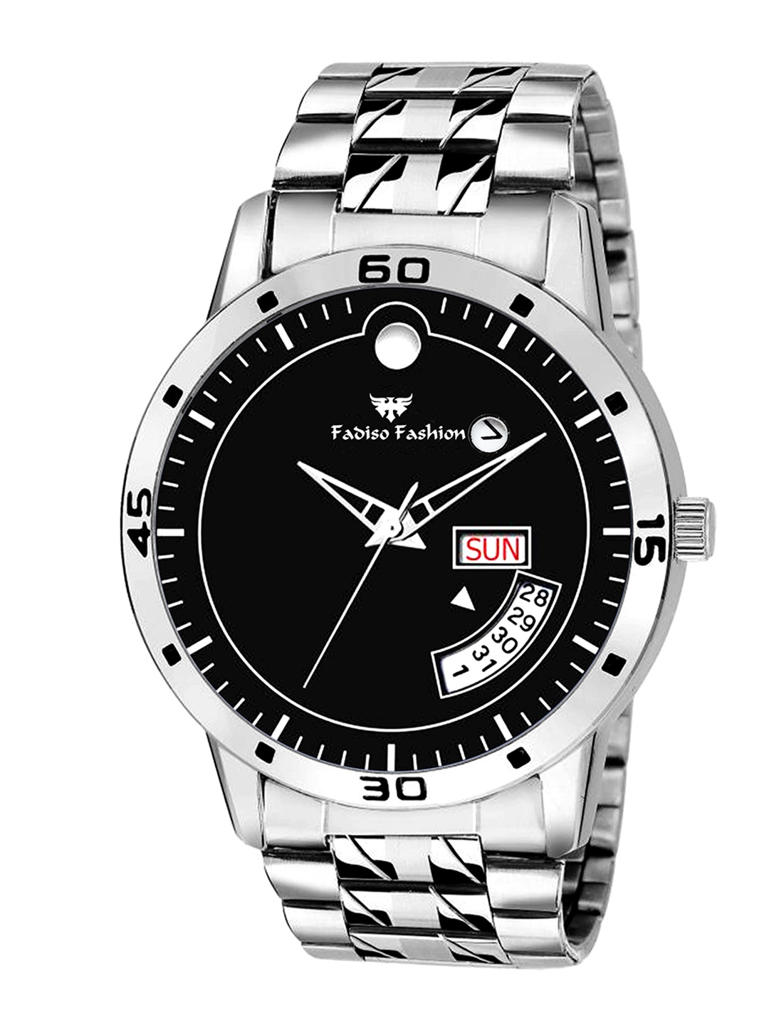 

Fadiso Fashion Men Brass Embellished Dial & Stainless Steel Bracelet Style Watch FF-2054, Black