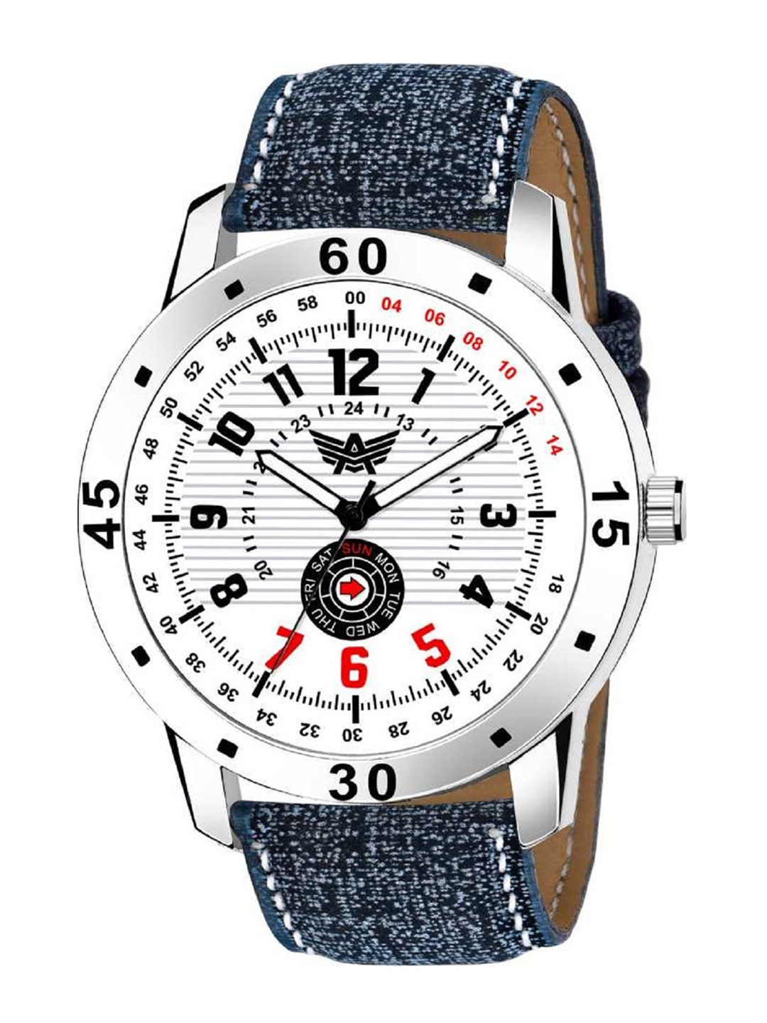 Fadiso Fashion Men Brass Printed Dial & Straps Analogue Watch FF-201, White