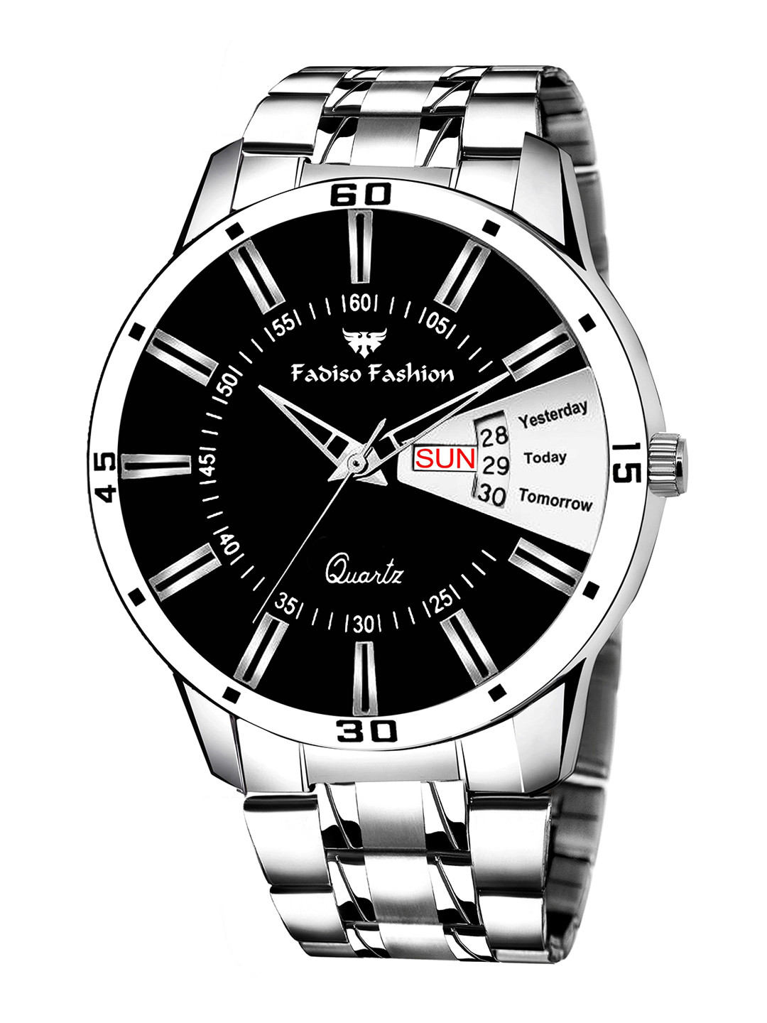 

Fadiso Fashion Men Patterned Dial & Stainless Steel Straps Analogue Watch FF-1157, Black