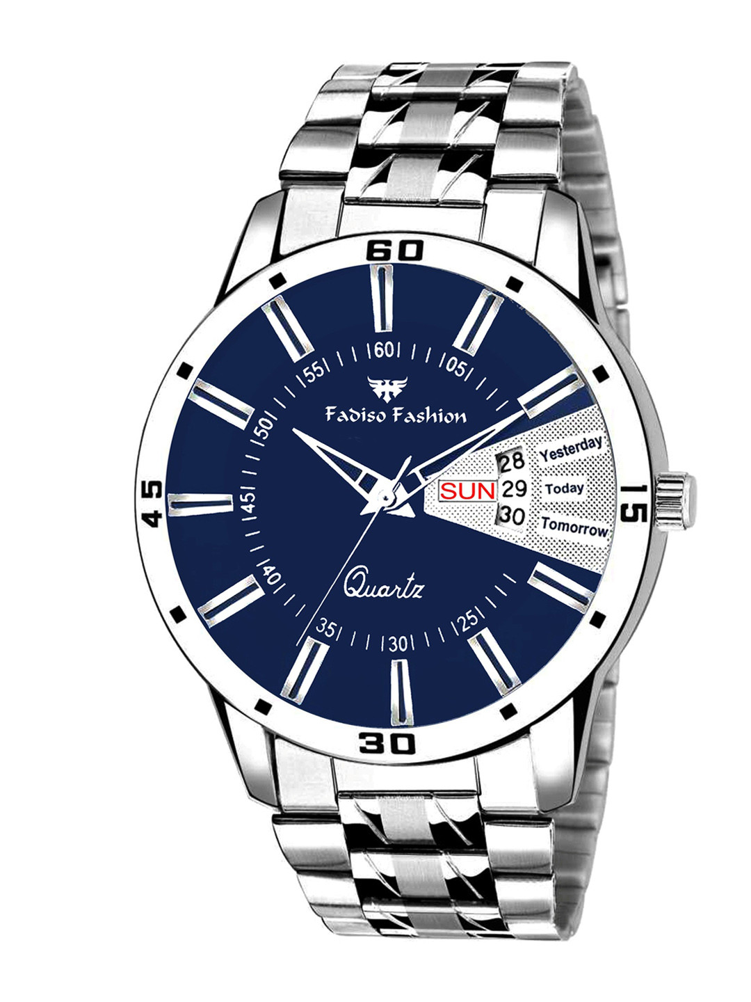 

Fadiso Fashion Men Patterned Dial & Stainless Steel Straps Analogue Watch FF-3820, Blue
