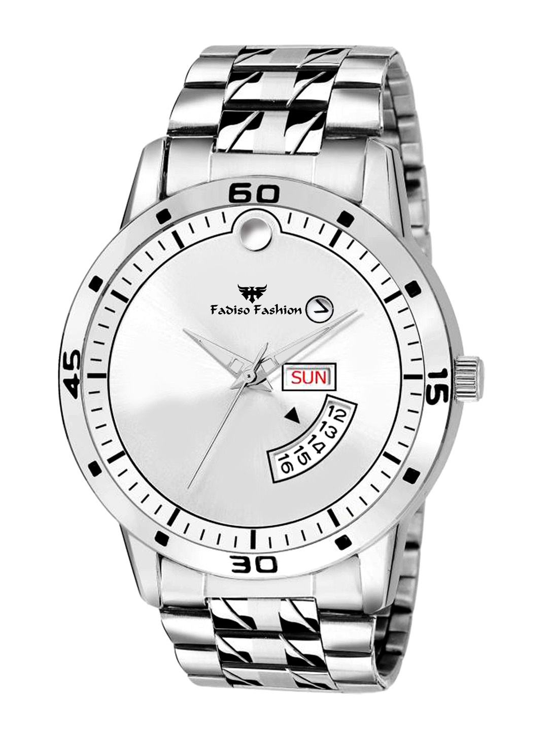

Fadiso Fashion Men White Dial & Silver Toned Stainless Steel Straps Analogue Watch FF2054