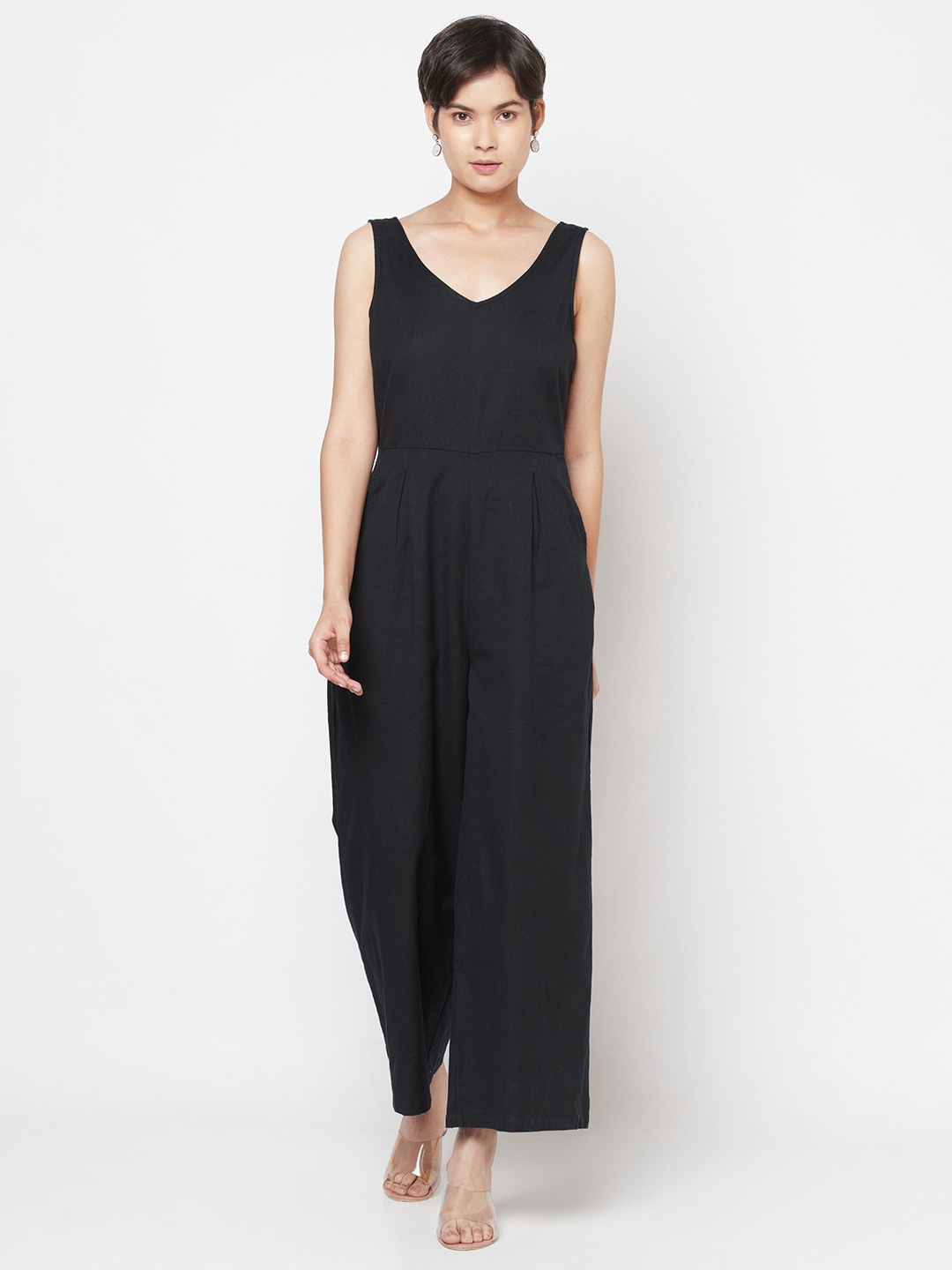 

Fabindia Basic Cotton Jumpsuit, Black