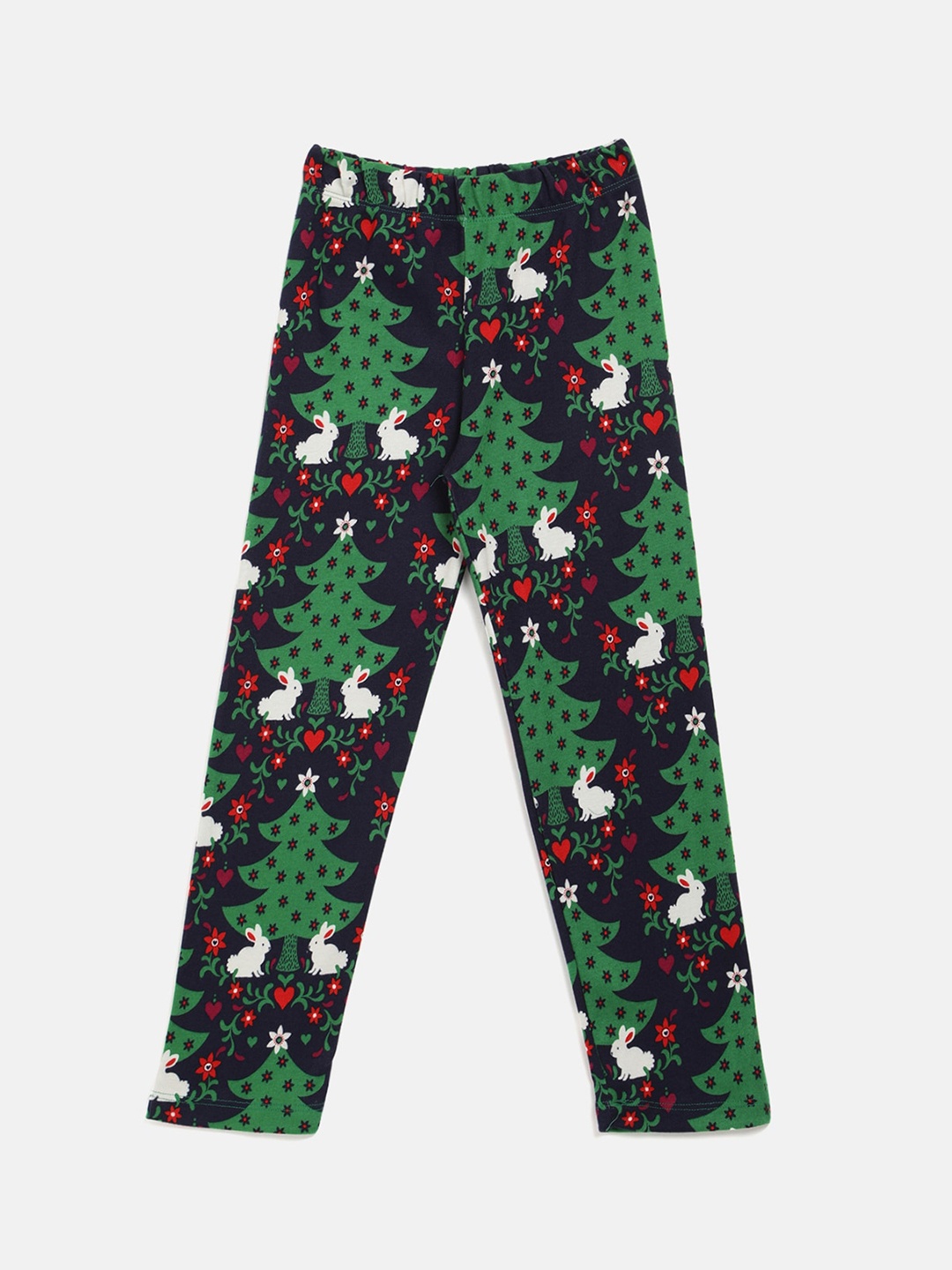 

V2 Value & Variety Girls Printed Cotton Leggings, Green