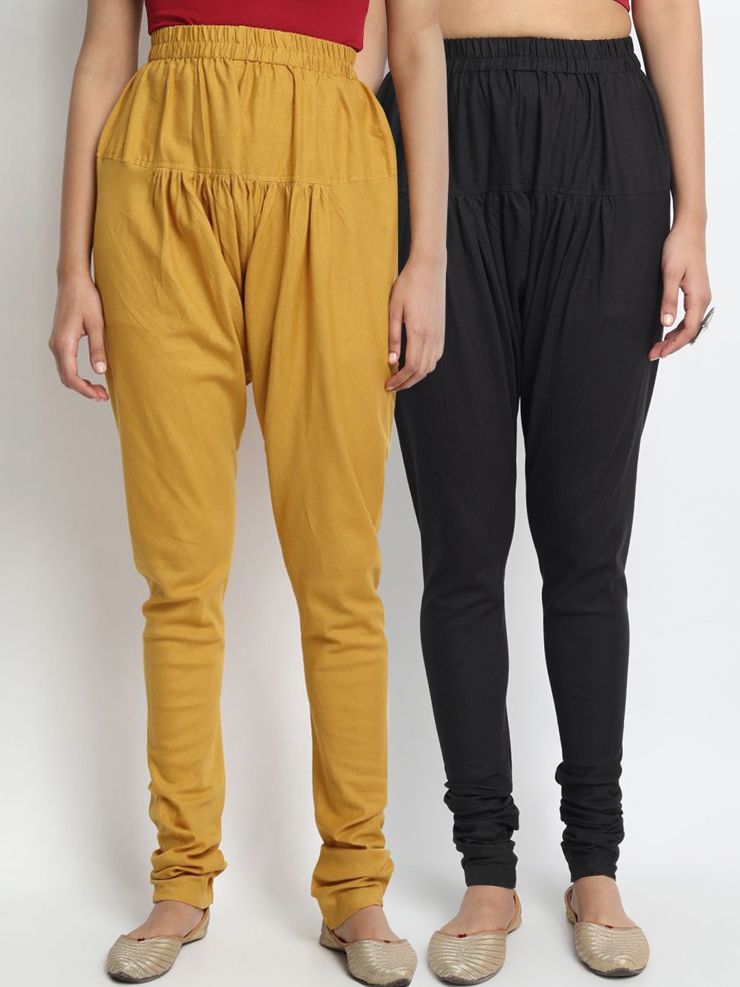 

Molcha Women Pack Of 2 Pure Cotton Churidar, Yellow