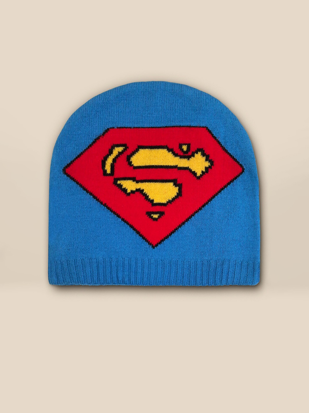 Free Authority Men Superman Printed Blue Beanie Cap