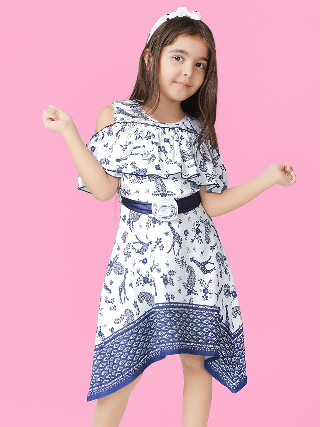

Naughty Ninos Girls Ethnic Motifs A-Line Dress, White