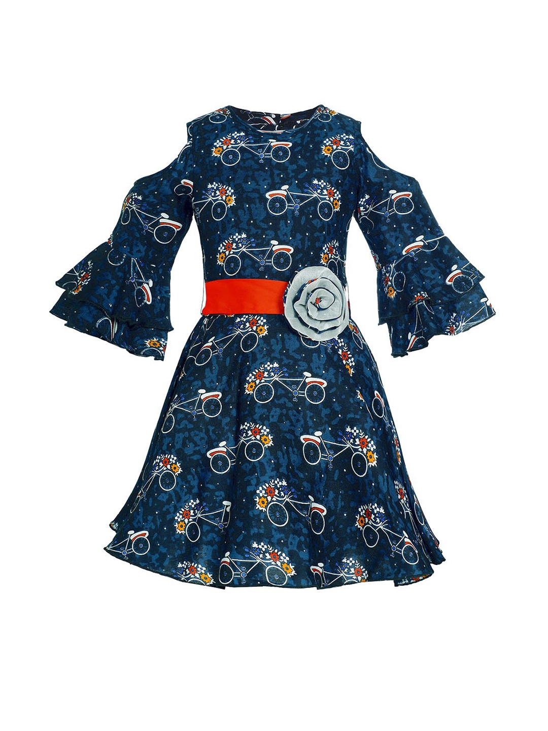 

Naughty Ninos Printed Fit and Flare Dress, Blue