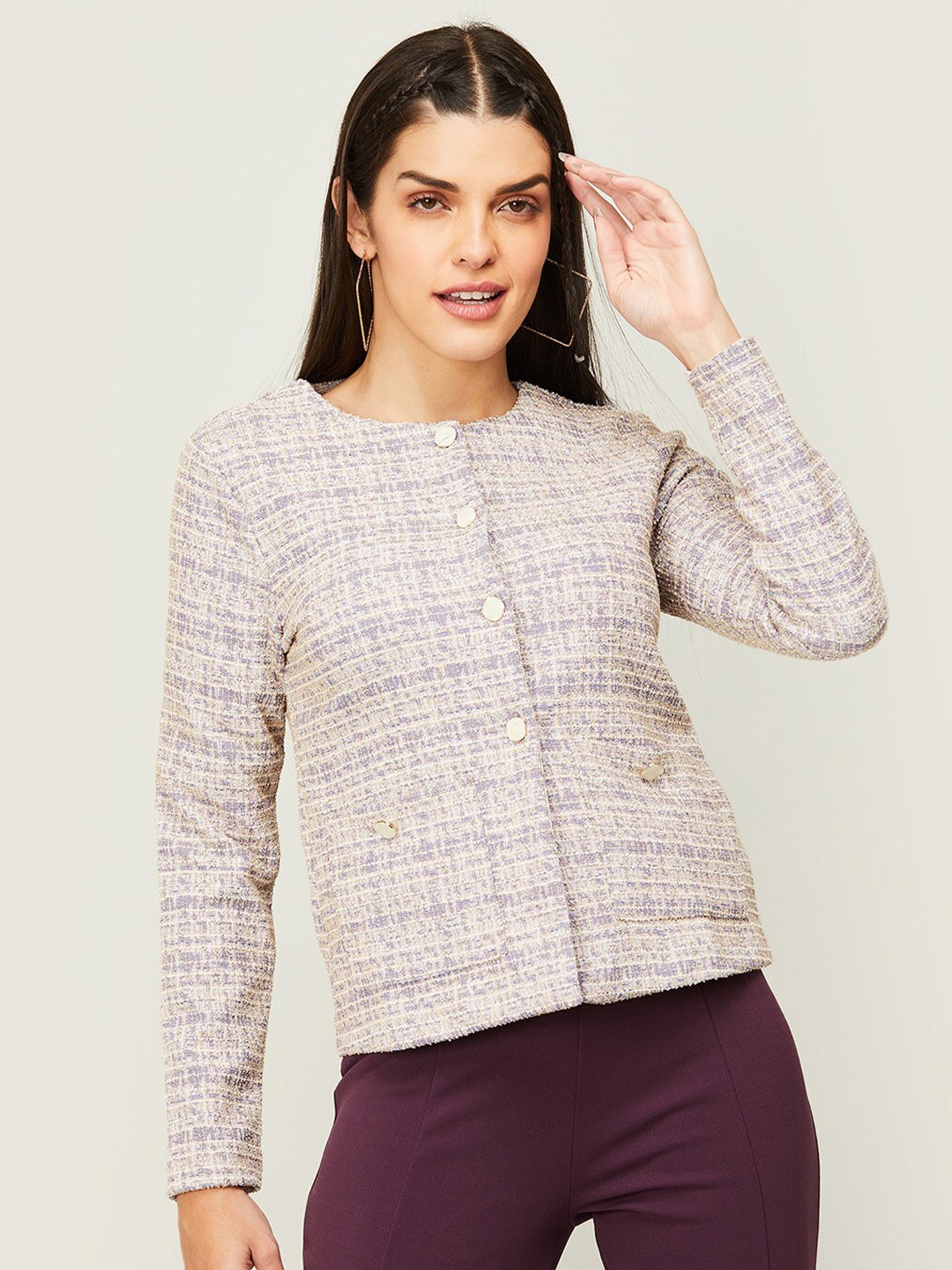 

CODE by Lifestyle Women Printed Shrug, Beige