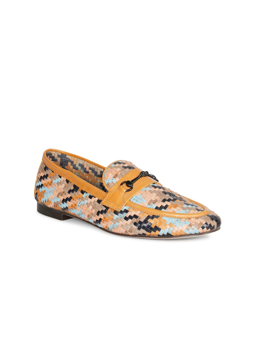 

Saint G Women Printed Leather Ballerinas Flats, Yellow