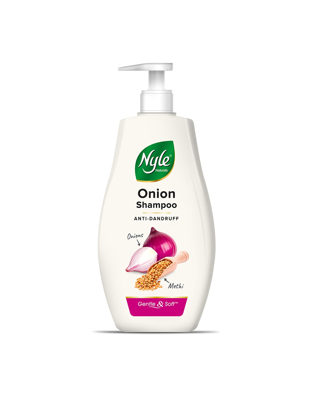 

Nyle Naturals Anti-Dandruff Shampoo+Conditioner with Onion & Methi - 1000 ml, White