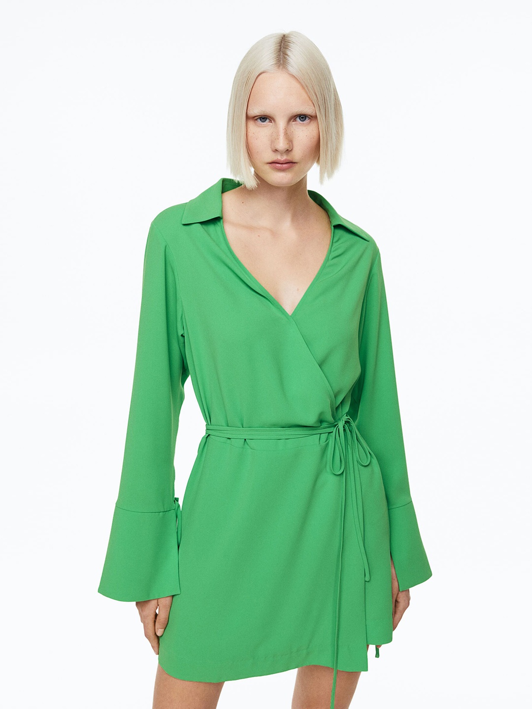 

H&M Women Wrap Dress, Green