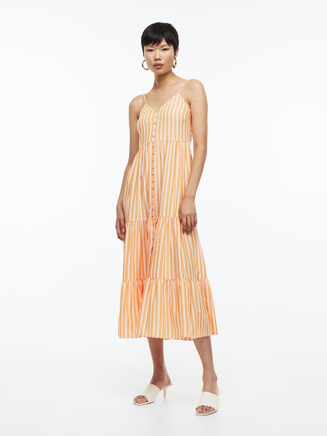 

H&M Women Viscose-Blend Dress, Orange